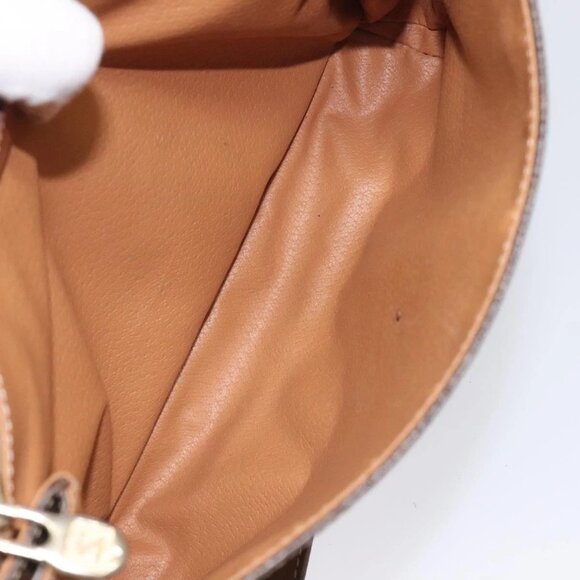 CELINE Macadam Canvas Shoulder Bag PVC Leather Brown Gold Auth BD960 - Picture 9 of 16